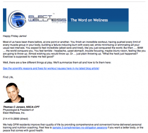 E-Coaching from Thomas, Founder of Elect Wellness