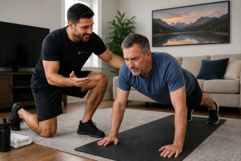 Elect Wellness Personal Trainer guiding client