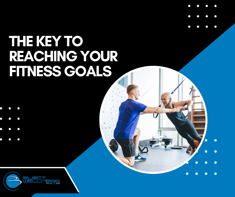 Personal trainer coaching client
