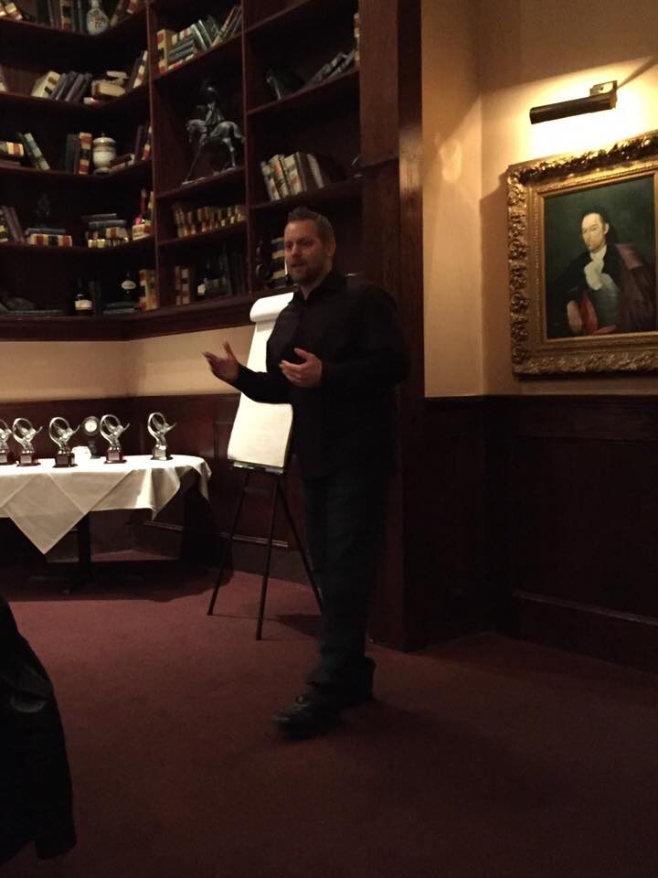 Thomas Jensen speaking at banquet
